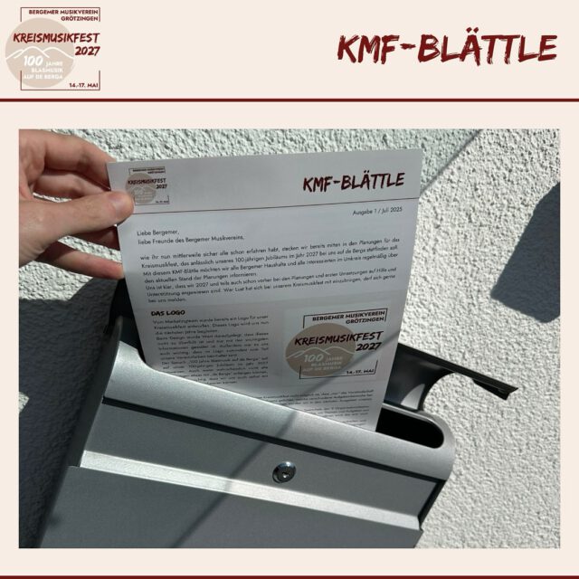 Die 1. Ausgabe des KMF-Blättle ist da!

Das KMF-Blättle dient dazu alle Bergemer Haushalte und alle Interessierten im Umkreis regelmäßig über den aktuellen Stand der Planungen zu informieren. 📯

DU bist auch interessiert, aber wohnst nicht auf den Berga?

Kein Grund zur Sorge! 
Das Blättle ist für alle auf unserer Website erhältlich.

 
Die Website ist ganz einfach über den Link in der Profilbeschreibung zu finden. ;)
 

Viel Spaß beim Nachlesen.