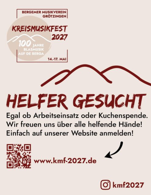Wir suchen DICH! 🫵

Hast DU Lust mitanzupacken und ein aktiver Teil des KMF 2027 zu werden? 

Sei es eine Kuchenspende oder ein Arbeitseinsatz im gefüllten Zelt. 🍰 / 🍺  Es ist für jeden etwas dabei.

Wir würden uns aufjedenfall über deinen Einsatz und jede weitere helfende Hand freuen! 😊

Kommentiert mit 🙌🙌, wenn ihr auch am Start seid.

Anmelden kannst du dich ganz einfach über unsere Website:

www.kmf-2027.de