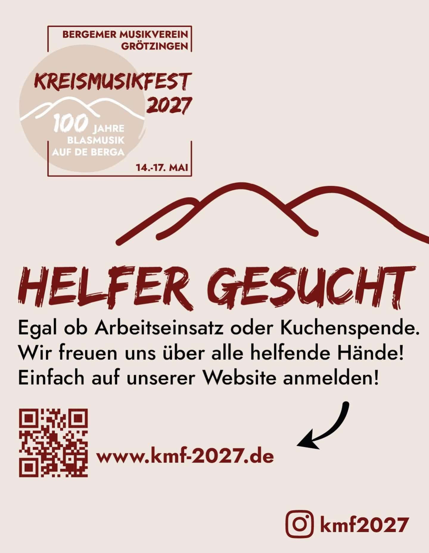 Wir suchen DICH! 🫵

Hast DU Lust mitanzupacken und ein aktiver Teil des KMF 2027 zu werden? 

Sei es eine Kuchenspende oder ein Arbeitseinsatz im gefüllten Zelt. 🍰 / 🍺  Es ist für jeden etwas dabei.

Wir würden uns aufjedenfall über deinen Einsatz und jede weitere helfende Hand freuen! 😊

Kommentiert mit 🙌🙌, wenn ihr auch am Start seid.

Anmelden kannst du dich ganz einfach über unsere Website:

www.kmf-2027.de