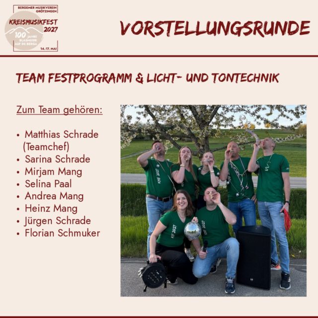 ⬆️⬆️⬆️
Das Team für Festprogramm, Licht- und Tontechnik sorgt dafür, dass euch die Feierlaune auf unserem KMF nicht verloren geht! 🥳
Lasst ein ❤️ für das Team da!